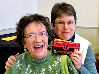 Margaret and Joy really love our Fair Trade chocolate.